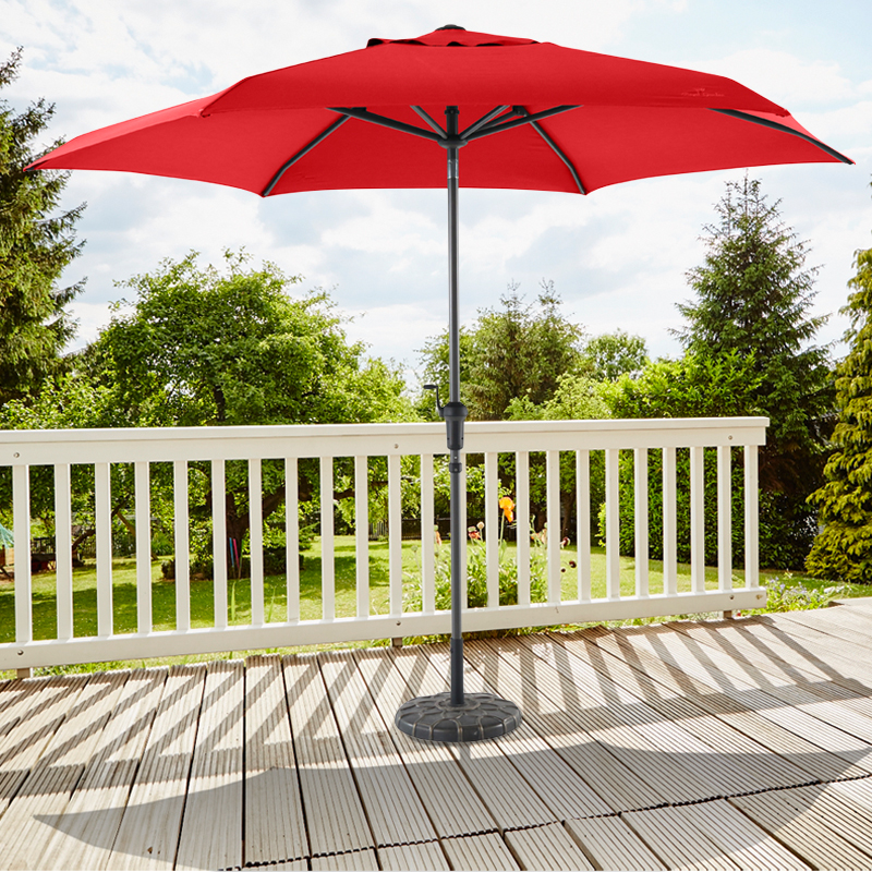 Parasol droit inclinable Ø300 hexagonal rouge