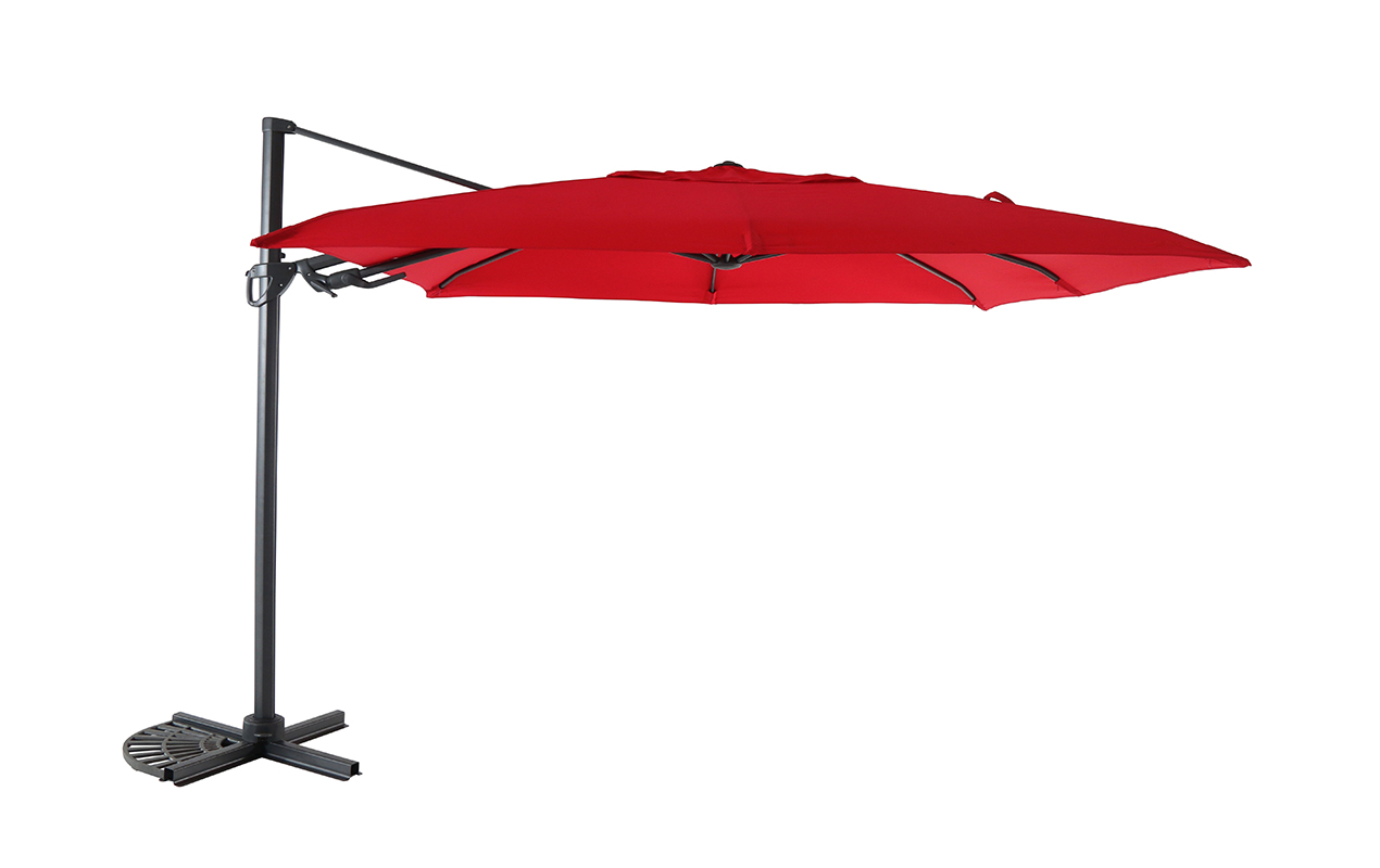 Parasol déporté 3x3 m octogonal Royal Deluxe rouge | Royal Garden®