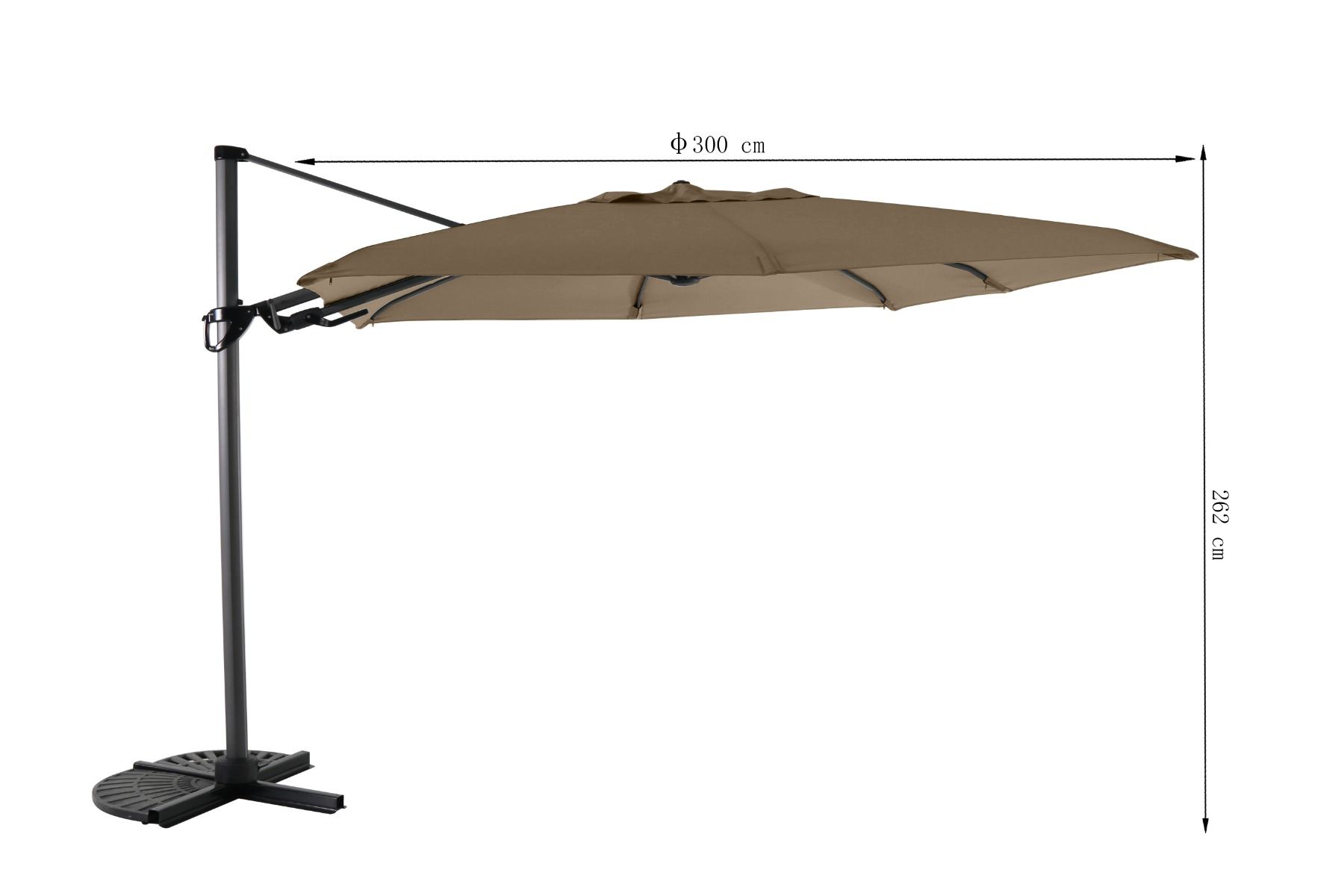 Parasol déporté 3x3 m Royal Deluxe | Royal Garden®