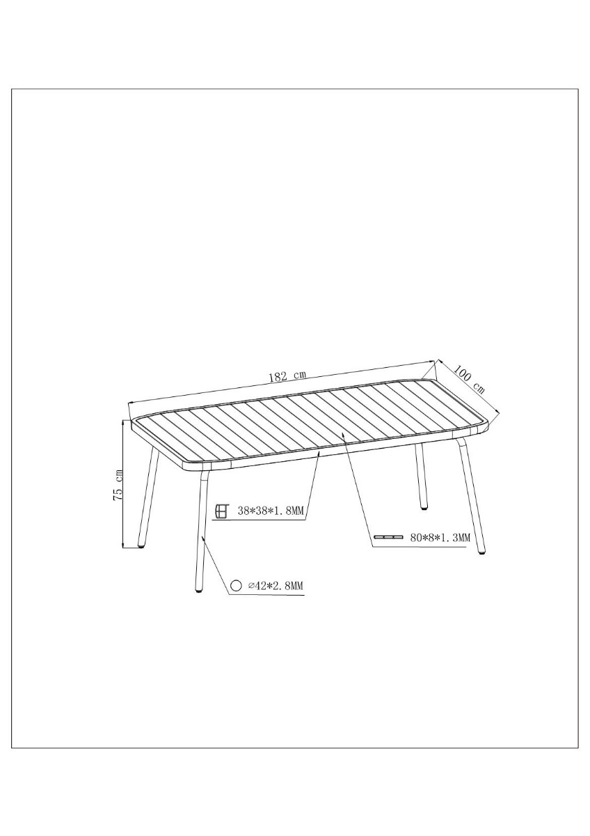 Table de jardin style rétro Kleo 8 places gris | MWH®