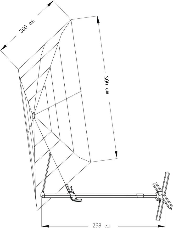 Parasol déporté Airvent 3x3 m carré anthracite | MWH®