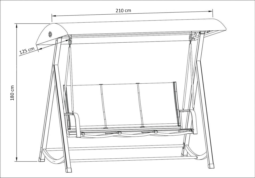 Balancelle de jardin suspendue Kedline 3 places | MWH®