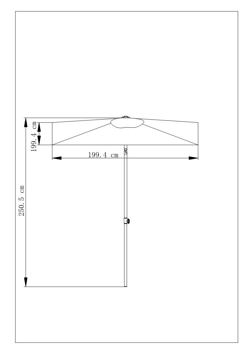 Parasol droit inclinable 2x2 carré | MWH®