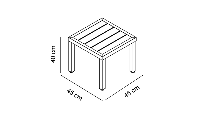 Table basse de jardin Cano carrée effet bois | Creador®
