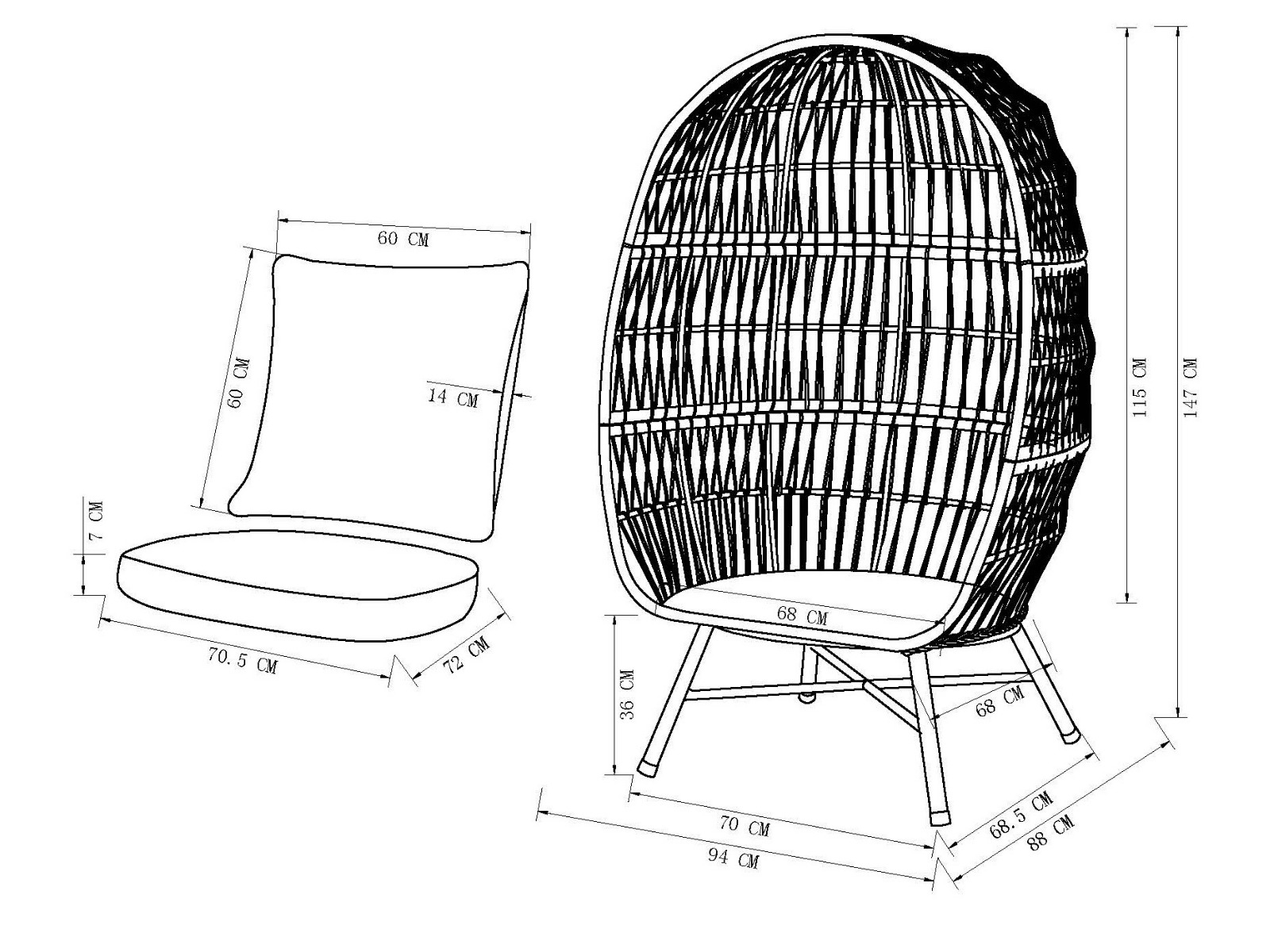 Fauteuil de jardin en résine tressée effet rotin Holly | BG®