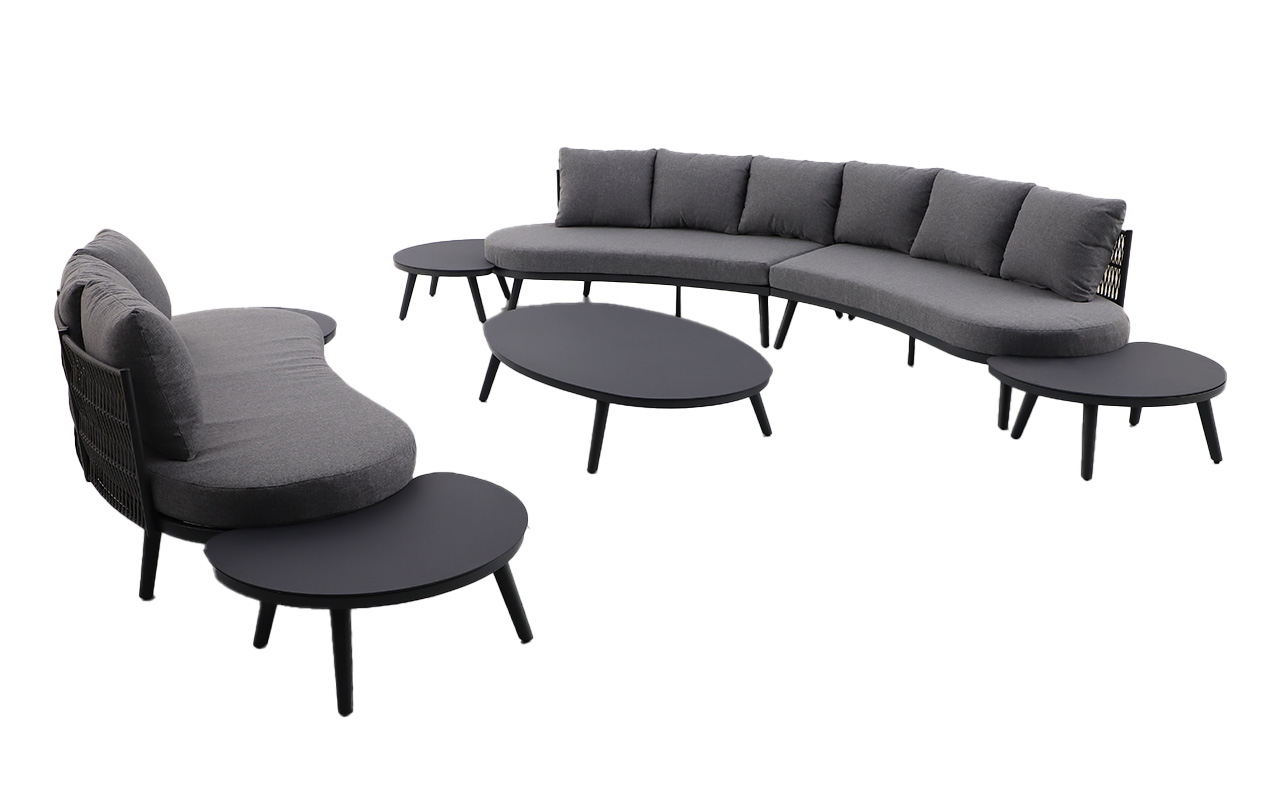 Salon de jardin arrondi Wave 9 places | Creador®