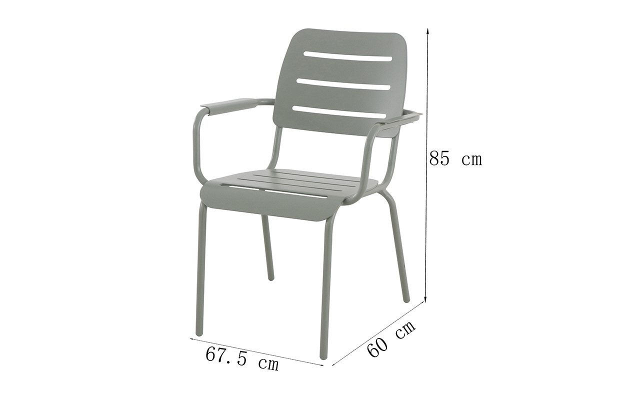 Lot de 6 fauteuils de jardin vintage Kleo gris | MWH®