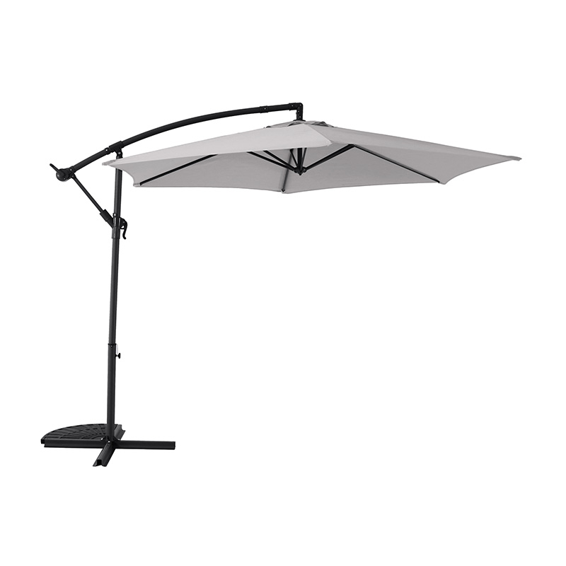 Pack parasol Umberto Ø 3m gris clair dalles incluses | Creador®