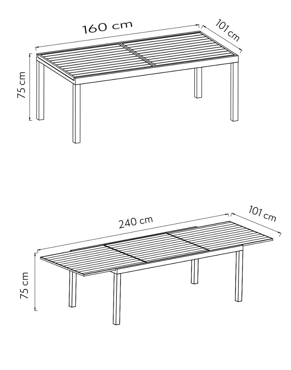 Salon de jardin Vital 240 & Clara AC 6 places gris | Creador®