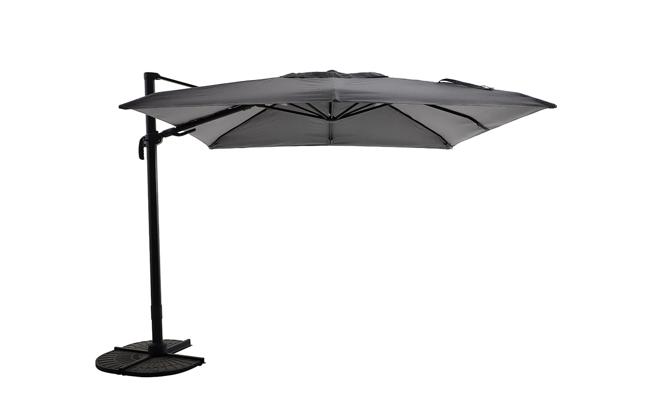 Parasol déporté 3x3 m carré Sunbrella gris | MWH®