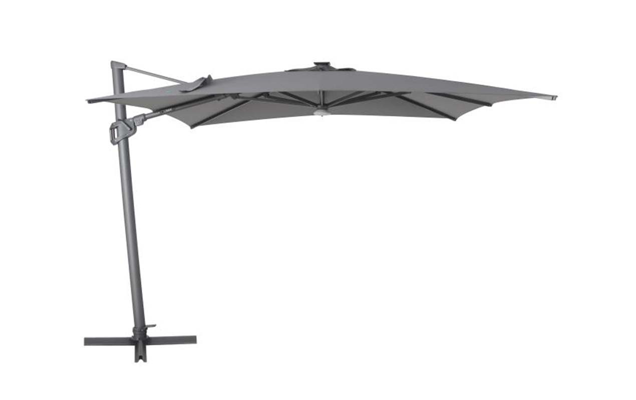 Parasol déporté LED 3x3 m Royal Sun gris | Royal Garden®