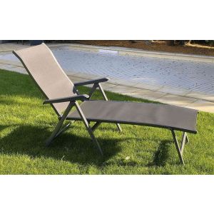 Bain de soleil Kedline pliable aluminium gris anthracite