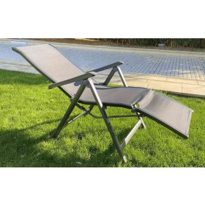 Fauteuil de jardin relax Kedline pliant gris anthracite