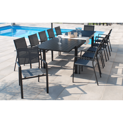 Salon de jardin Vital 300 & Clara AC 12 places gris 