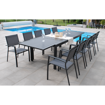 Salon de jardin Vital 300 & Clara AC 10 places gris
