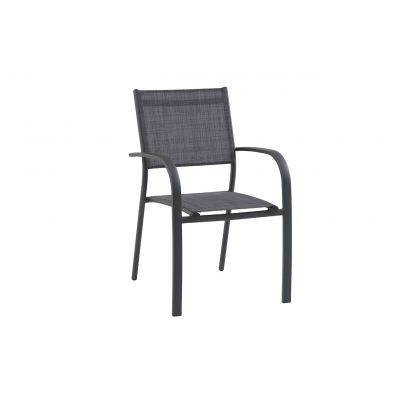 Lot de 4 fauteuils de jardin Tosca anthracite chiné | Creador®