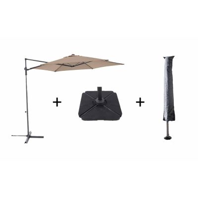 Pack parasol Sunflower Ø2,7 m housse et dalles incluses