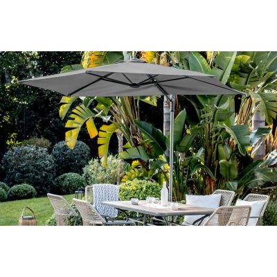 Parasol déporté Ø2,7 m hexagonal Sunflower gris clair