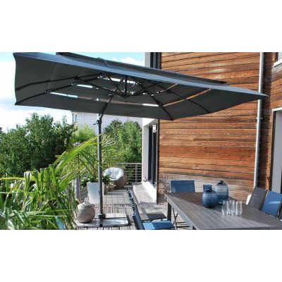 Parasol déporté Airvent 3x3 carré anthracite 