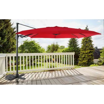 Parasol déporté 3x3 octogonal Royal Deluxe rouge