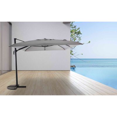Parasol déporté 4x3 m rectangulaire gris