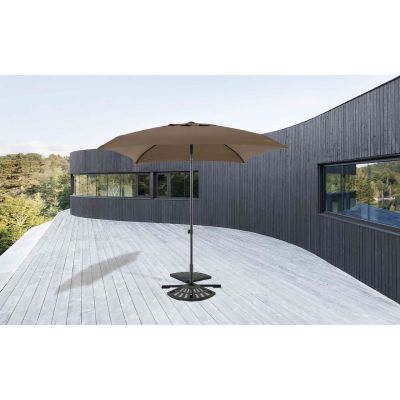 Parasol droit inclinable 2x2 carré taupe