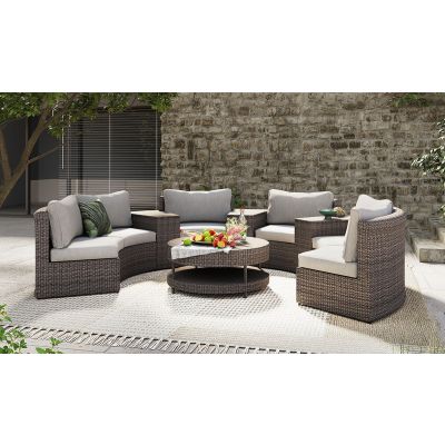 Salon de jardin rond modulable Cyprus 6 places | BG®