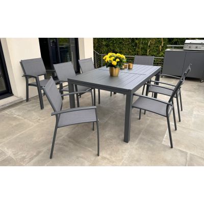 Salon de jardin Vital 240 & Clara AC 8 places gris