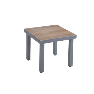 Table basse de jardin Cano carrée effet bois