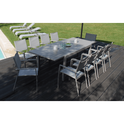Salon de jardin Vital 300 & Clara AC 10 places taupe
