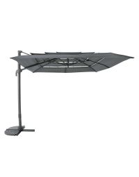 Parasol déporté Airvent 3x3 m carré anthracite | MWH®