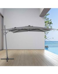 Parasol déporté LED 3x3 m Royal Sun gris | Royal Garden®
