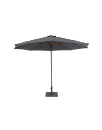 Parasol droit Ø 3m Mango gris mât effet bois | Creador®