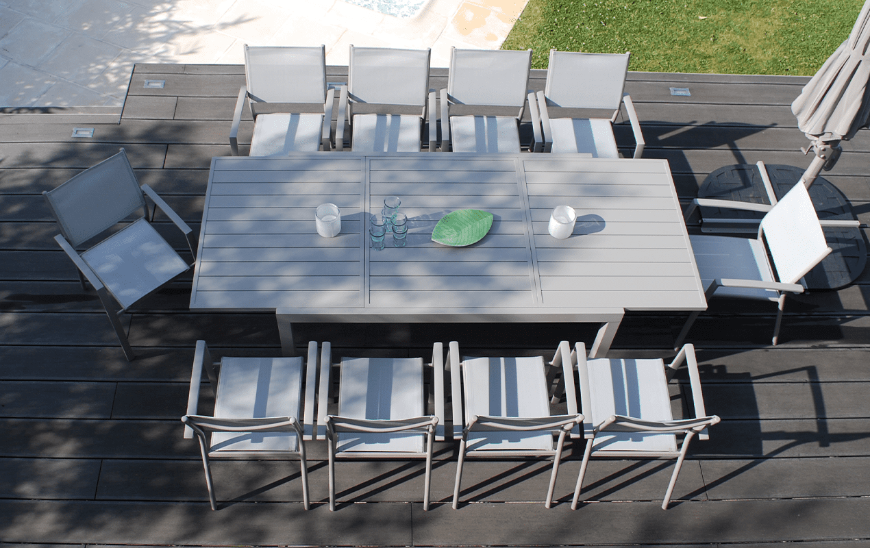 Salon de jardin Vital 240 & Clara AC 10 places taupe | Creador®