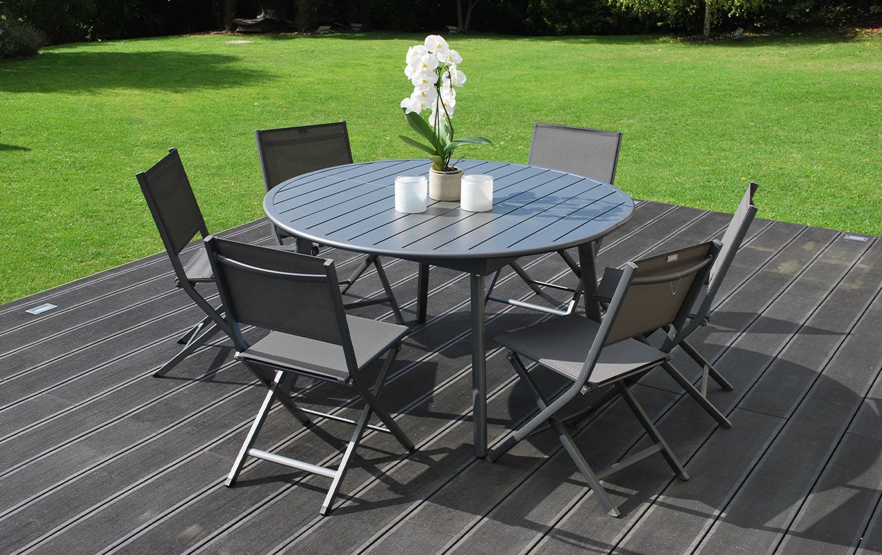 Salon de jardin Roca & Censo 6 places anthracite | Creador®