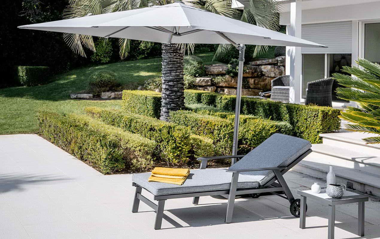 Bain de soleil aluminium avec accoudoirs Florida | BG®