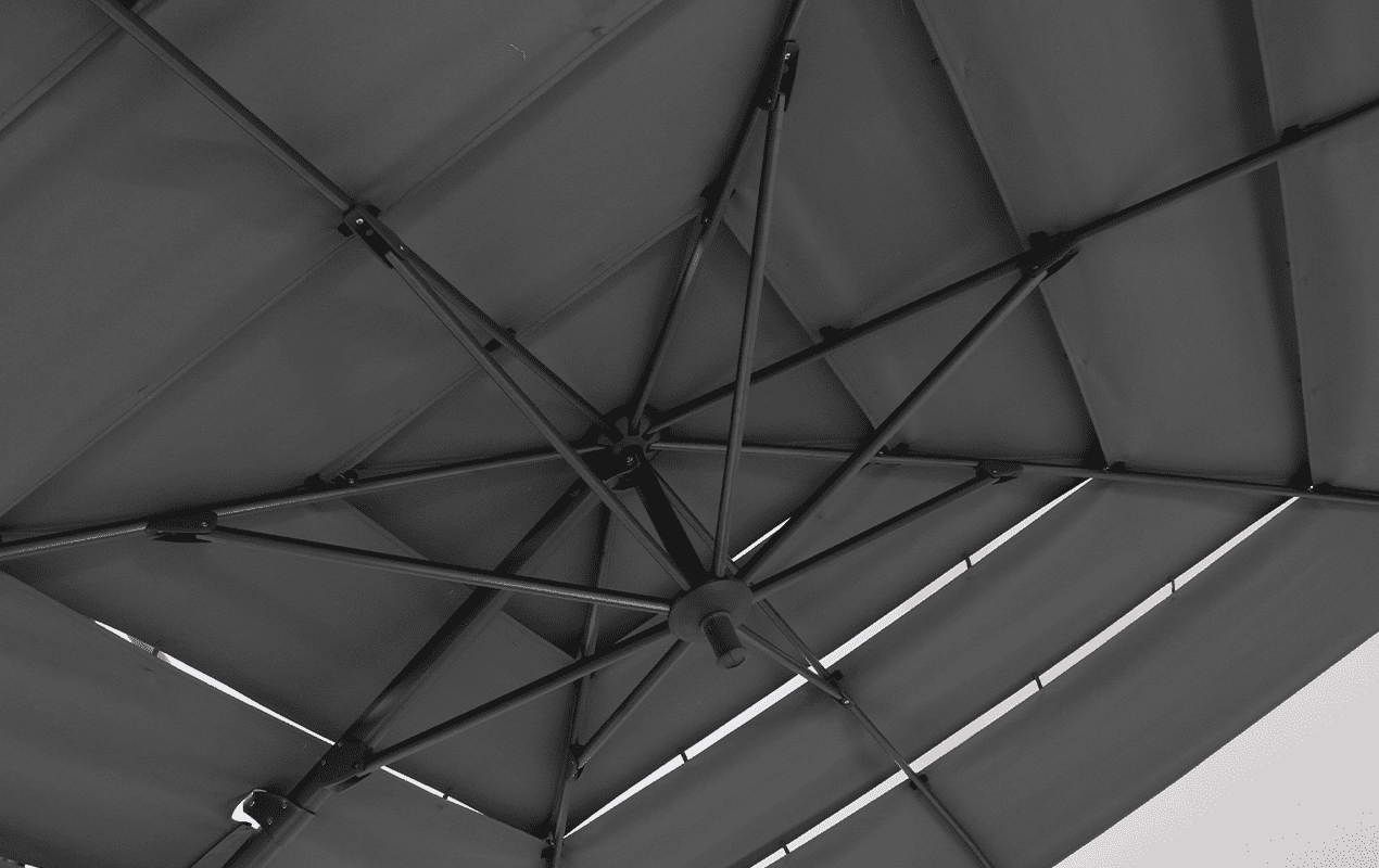 Parasol déporté Airvent 3x3 m carré anthracite | MWH®