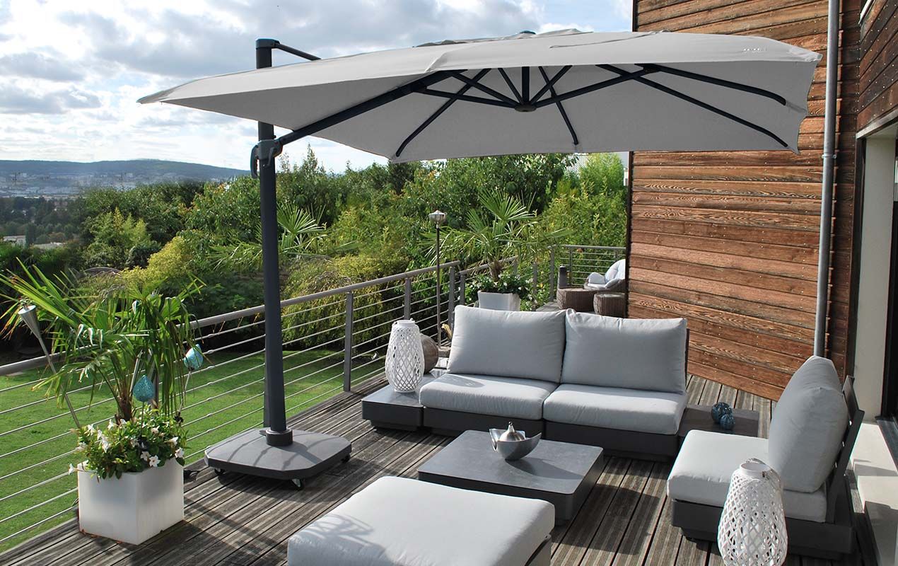 MWH 3x3m square parasol Off White
