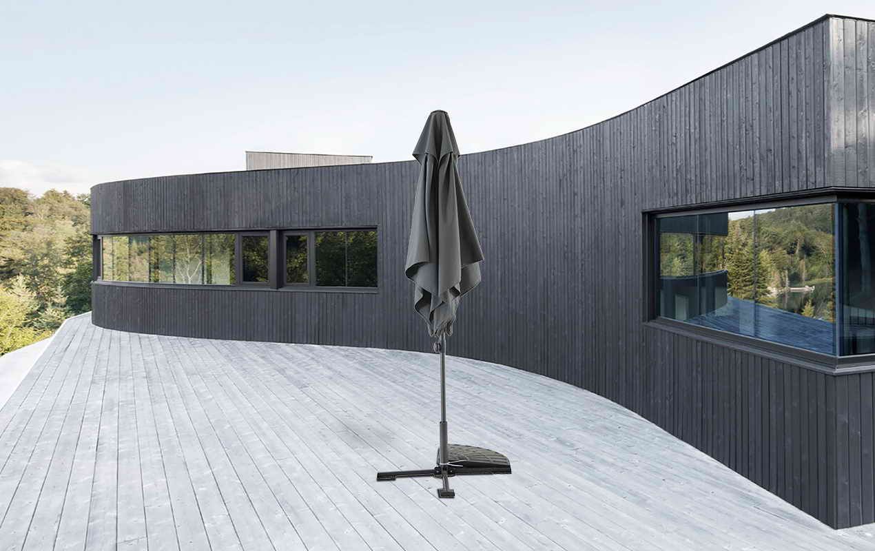 Parasol droit inclinable 2x2 m carré anthracite | MWH®