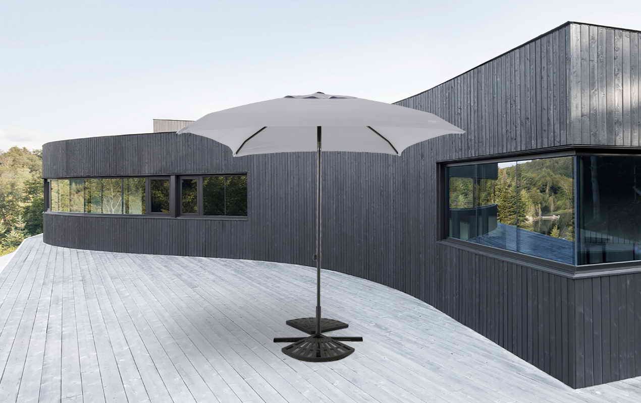 Parasol droit inclinable 2x2 m carré gris | MWH®