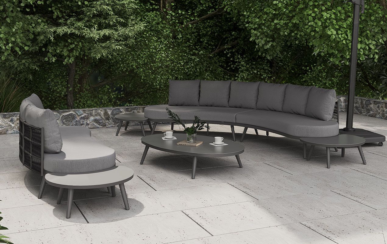Salon de jardin arrondi Wave 9 places | Creador®