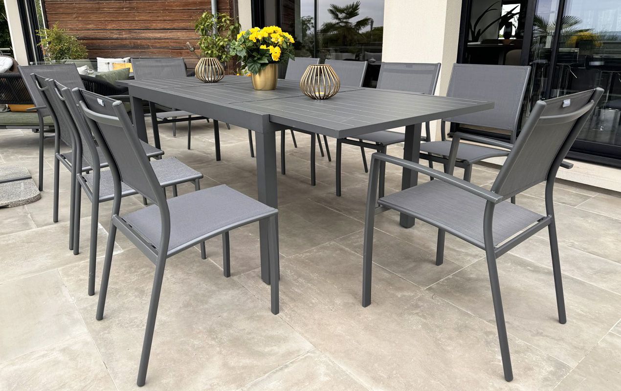 Salon de jardin Vital 240 & Clara 10 places gris | Creador®