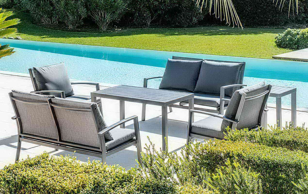 Salon de jardin toile et coussins Valley 6 places | BG®