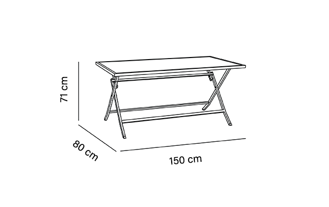 Table de jardin aluminium HPL pliante 1006