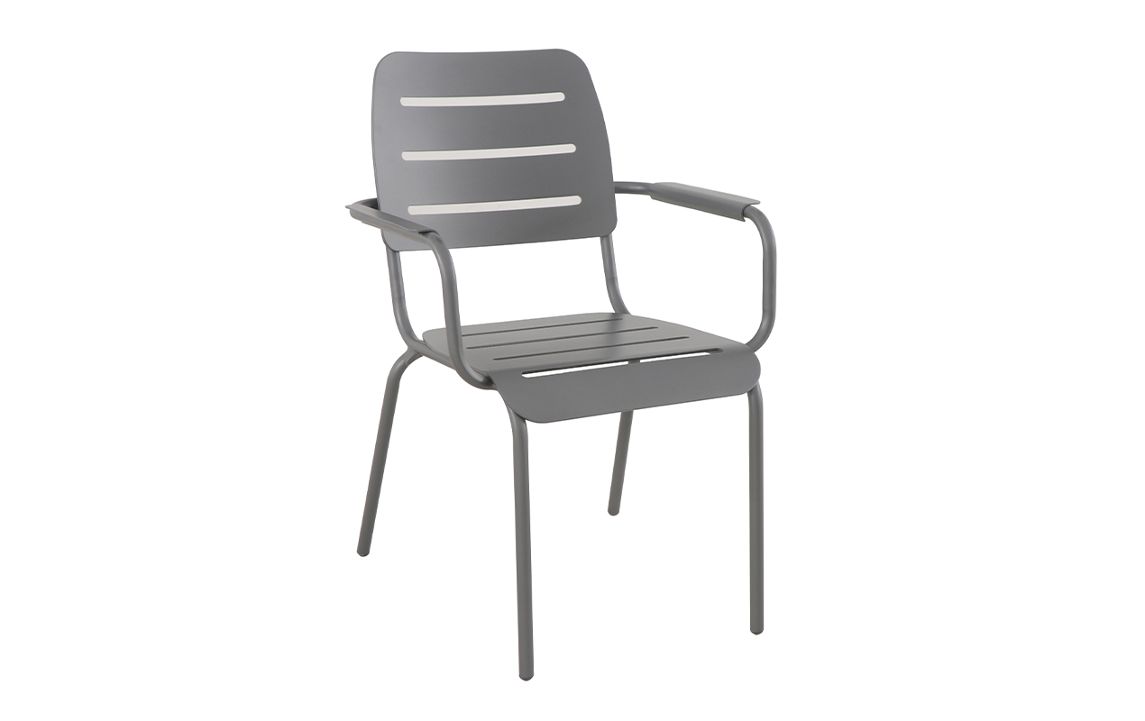 Lot de 6 fauteuils de jardin vintage Kleo gris | MWH®