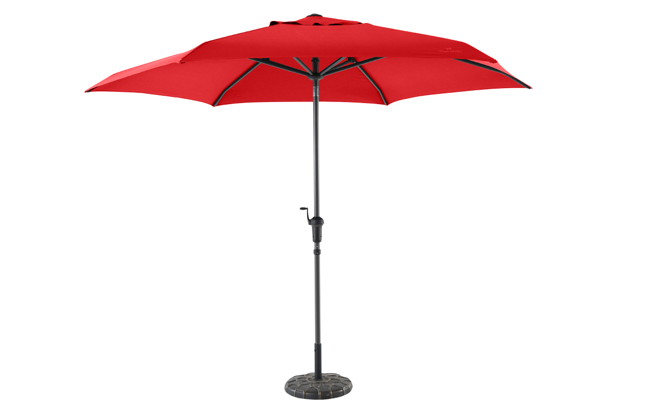 Parasol droit inclinable Ø 3 m hexagonal rouge | Royal Garden®