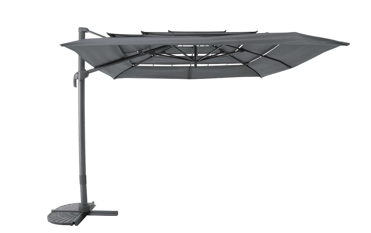 Parasol déporté Airvent 3x3 m carré anthracite | MWH®