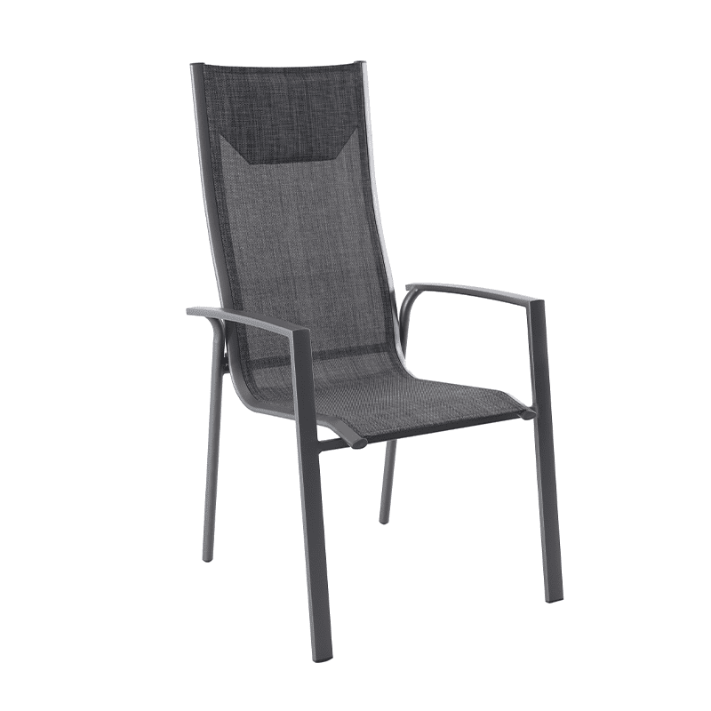 Lot de 6 fauteuils de jardin PosaAC gris chiné | Creador®