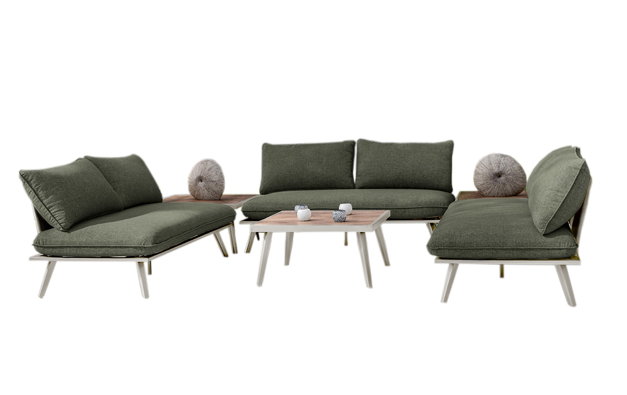 Salon de jardin modulable Antao 6 places vert | Creador®