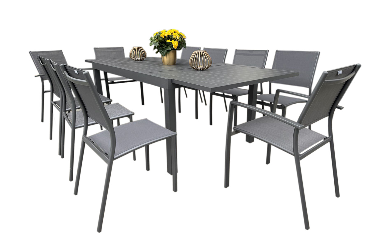 Salon de jardin Vital 240 & Clara 10 places gris | Creador®